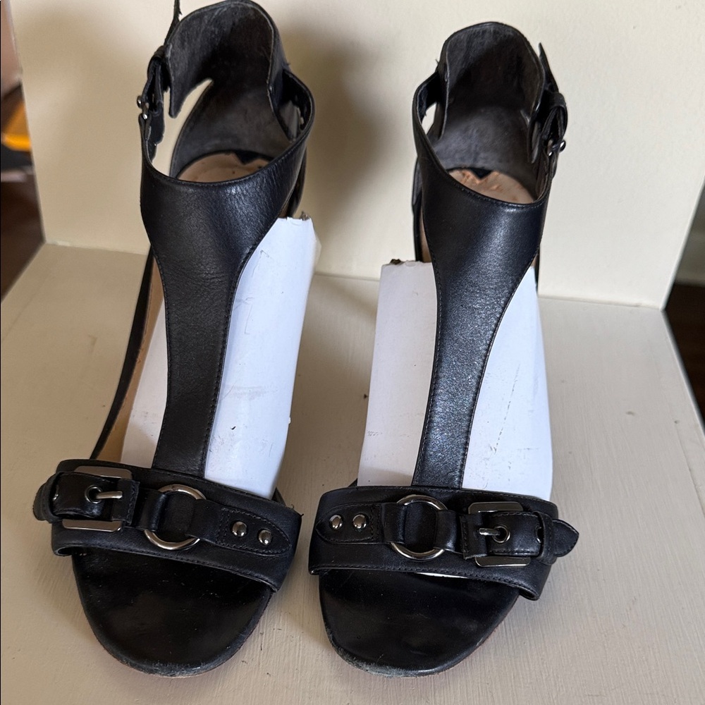 Elegant Via Spiga 8 m Black Women's stack heels
